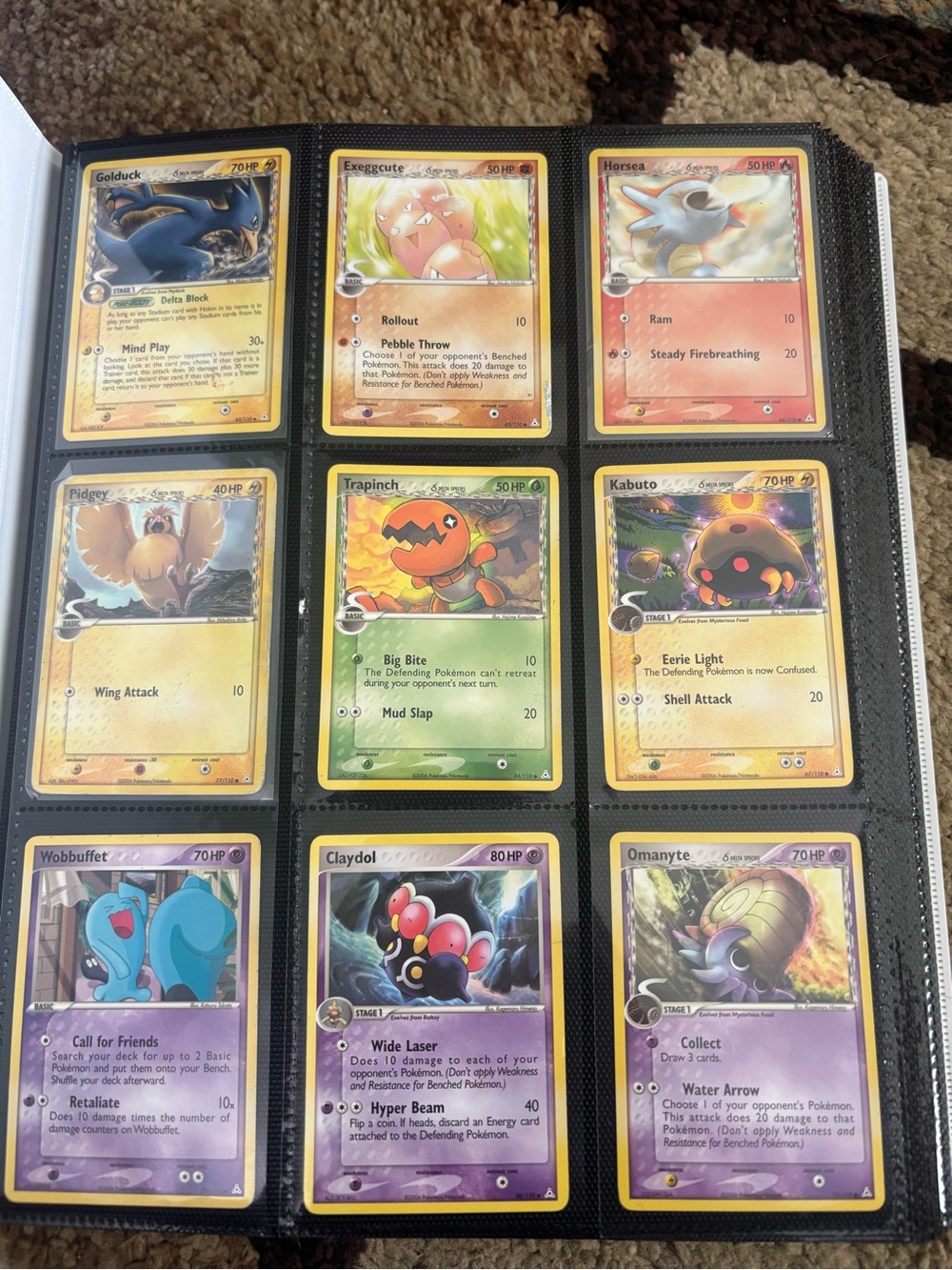 Holon phantoms Pokémon Trading Card Binder Page - Multicolor Cards